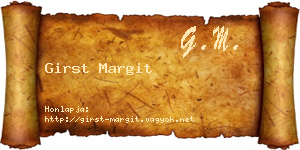 Girst Margit névjegykártya